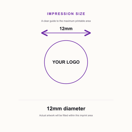 Colop R12 12mm Loyalty Stamp - Logo – impression size guide 12mm diameter