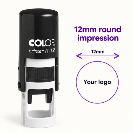 Colop R12 loyalty stamp with 12mm round logo impression guide