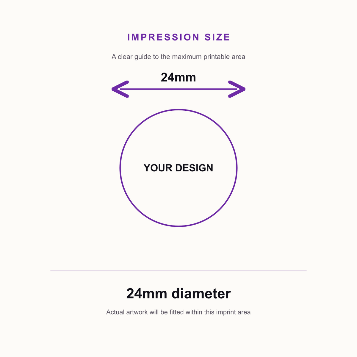 Colop R24 Dater 24mm Round - 2mm Date – impression size guide 24mm diameter