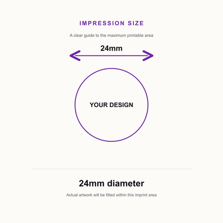 Colop R24 Dater 24mm Round - 2mm Date – impression size guide 24mm diameter