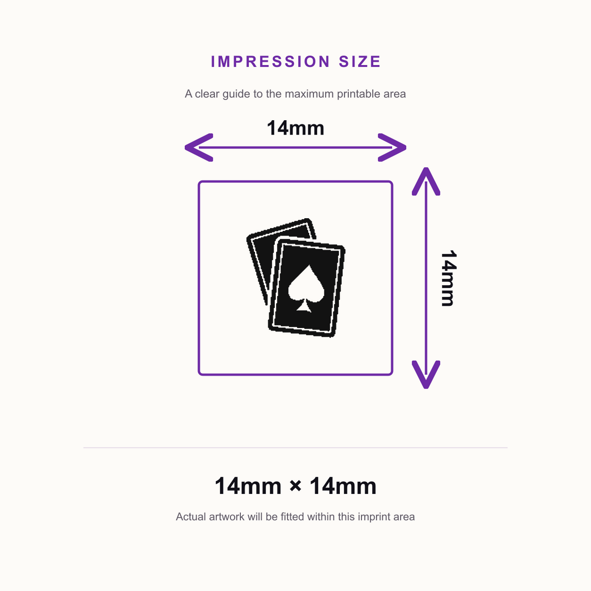 Traxx 9021 14 x 14mm Loyalty Stamp - Cards – impression size guide 14mm × 14mm