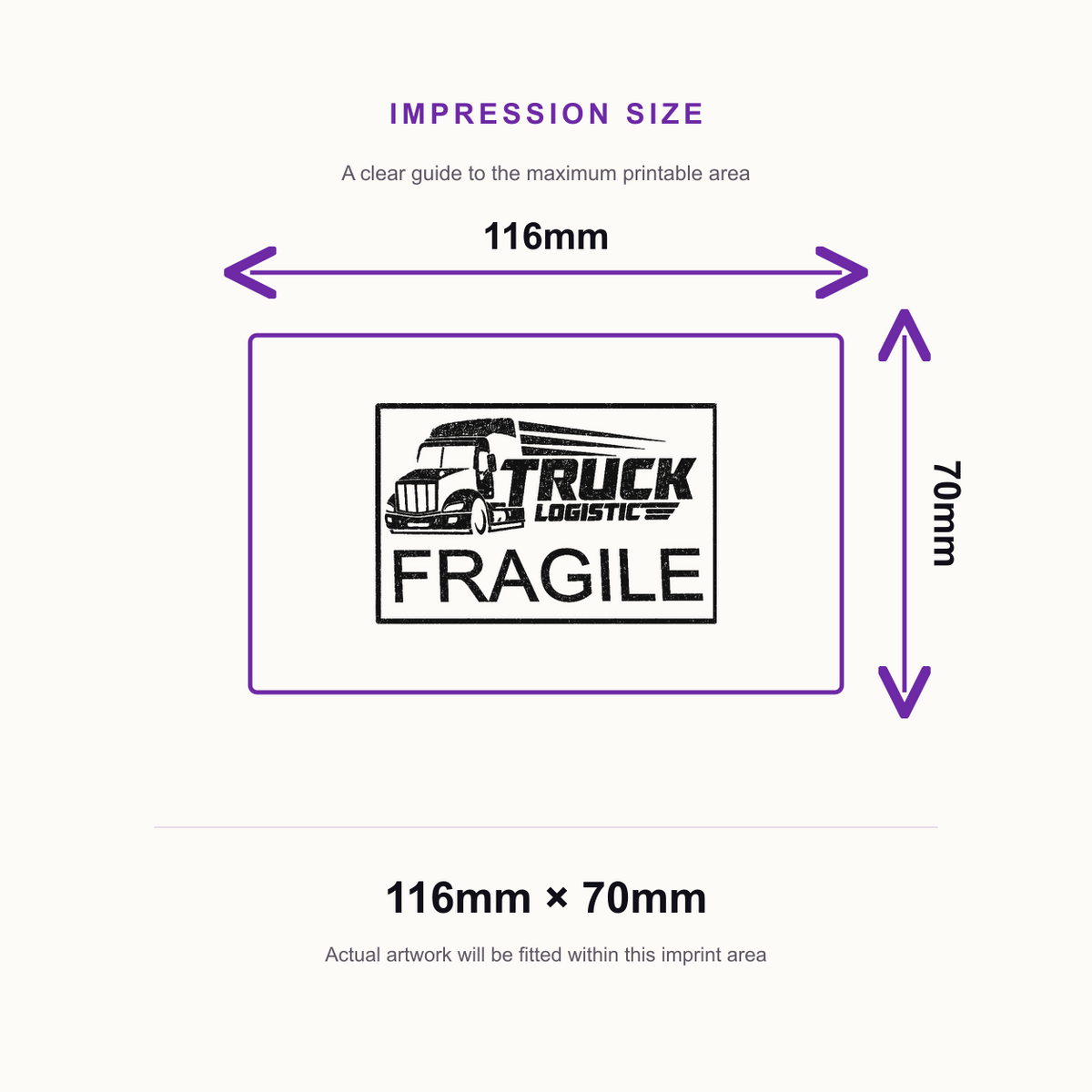 14 Line Text & Logo Extra Large Business Branding Stamp | 116 x 70mm Trodat Professional 5212 – impression size guide 116mm × 70mm