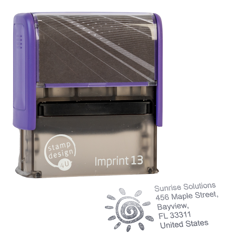 SD4U Imprint 13 | 5 Line Custom Text & Logo Rubber Address Stamp | 57 x 21mm