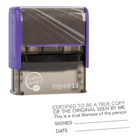 Certified True Copy/Likeness Traxx 9013 58 x 22mm Rubber Stamp