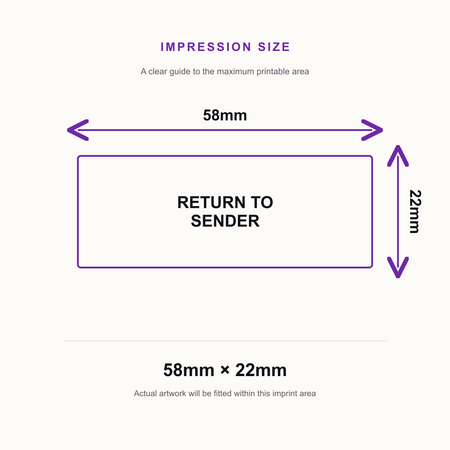 Return to Sender Stamp | Stop Junk Mail Stamp | 58 x 22mm Red or Black Ink – impression size guide 58mm × 22mm