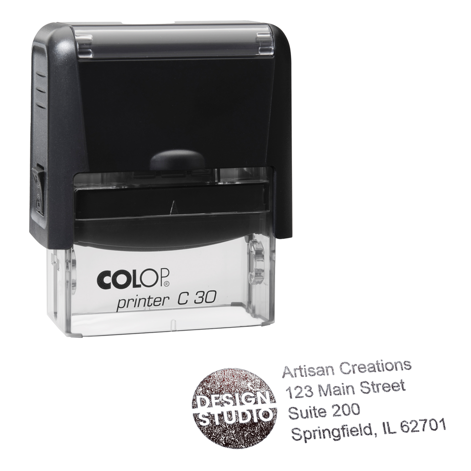 Colop Printer C30 | 4 Line Text & Logo Rubber Stamp | 47 x 17mm