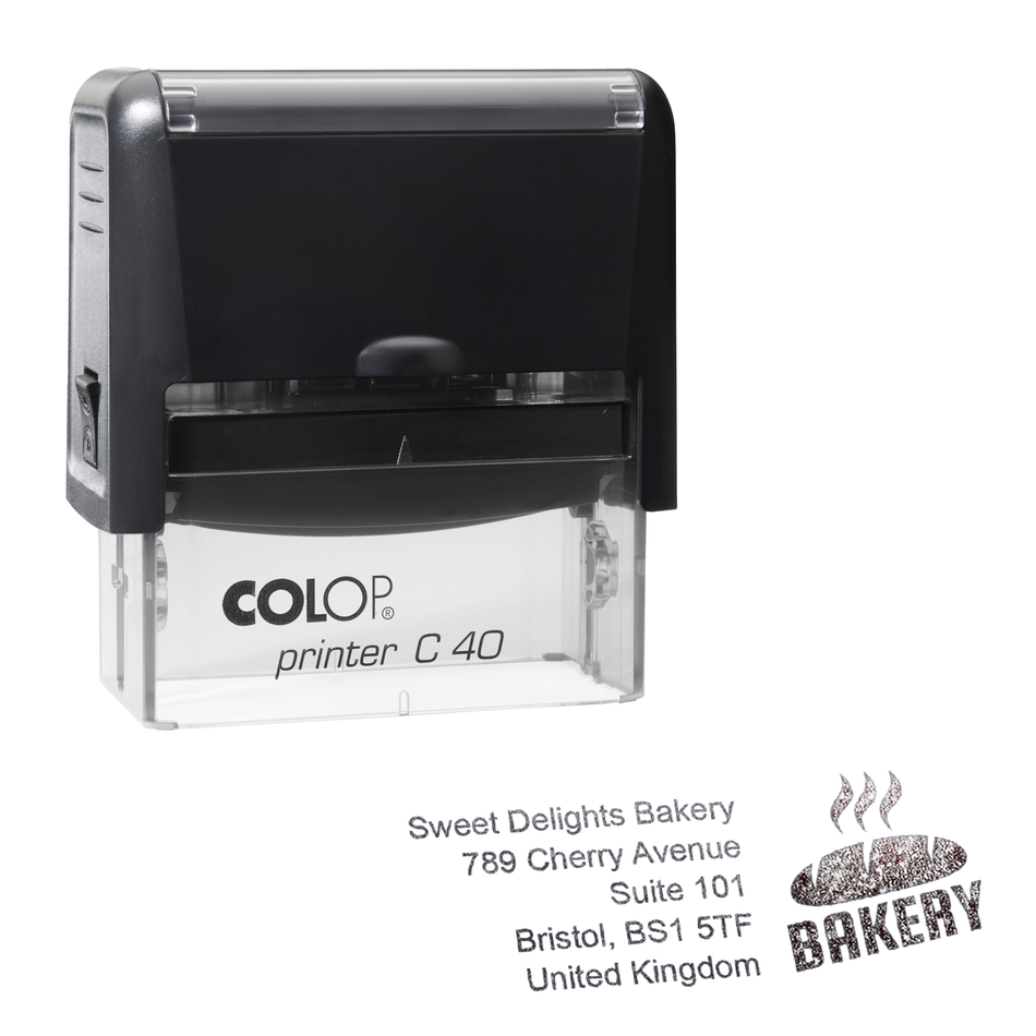 Colop Printer C40 | 5 Line Text & Logo Rubber Stamp | 57 x 21mm