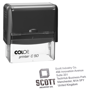 Colop Printer C50 | 6 Line Text & Logo Rubber Stamp | 70 x 30mm