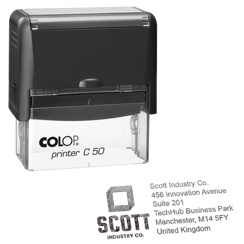 Colop Printer C50 | 6 Line Text & Logo Rubber Stamp | 70 x 30mm