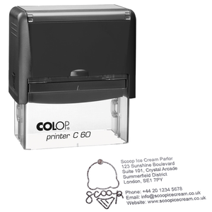 Colop Printer C60 | 8 Lines Text & Logo Rubber Stamp | 75 x 38mm