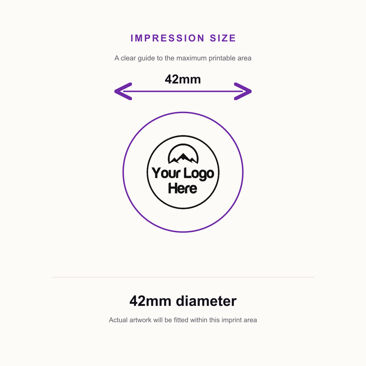 Custom Logo Rubber Stamp | Trodat 4642 Personalised Logo Stamp – 42mm Round Rubber Stamp Self-Inking Business Branding – impression size guide 42mm diameter