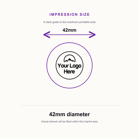 Custom Logo Rubber Stamp | Trodat 4642 Personalised Logo Stamp – 42mm Round Rubber Stamp Self-Inking Business Branding – impression size guide 42mm diameter