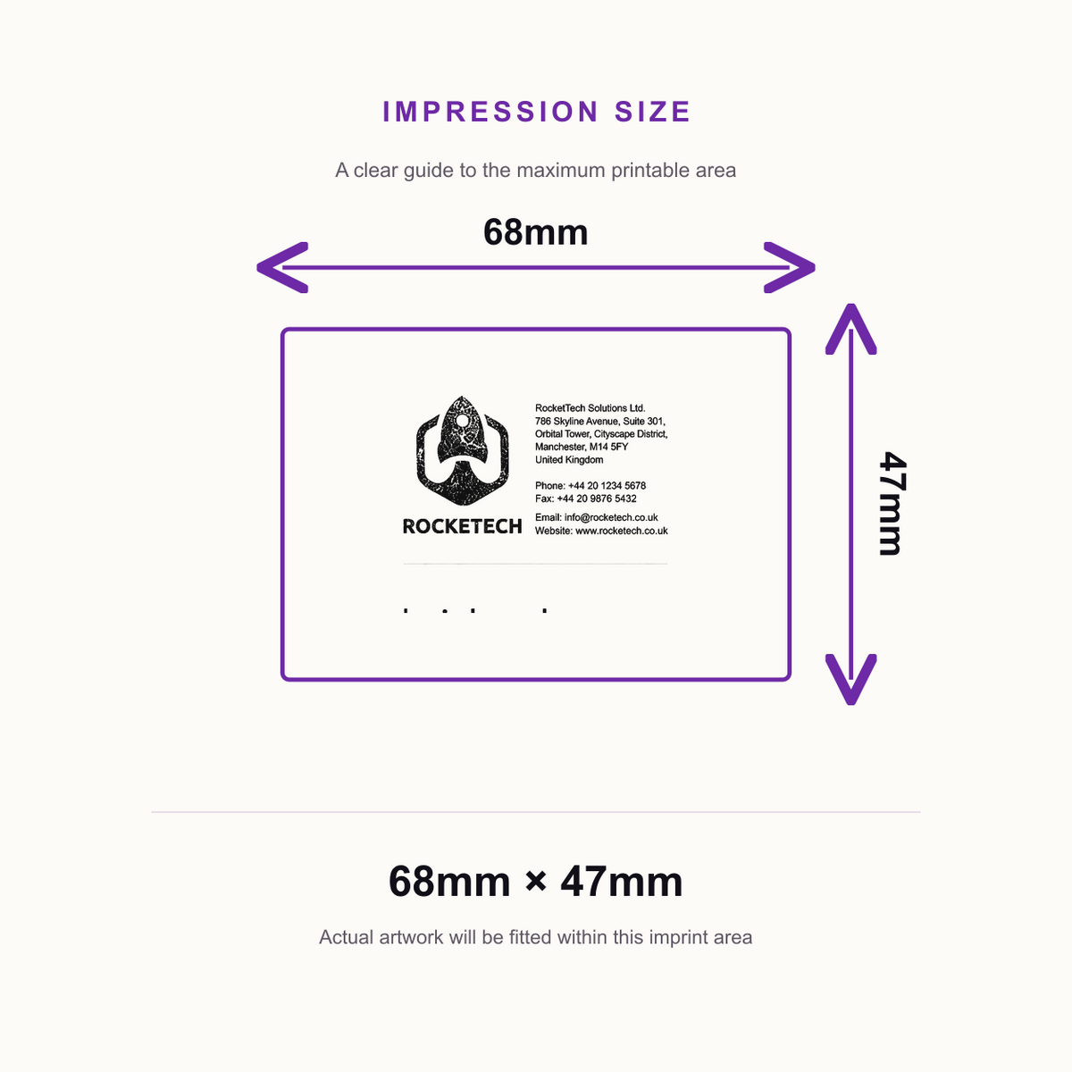Large Custom 10 Line Text & Logo Stamp | 68 x 47mm | Trodat Professional 5208 – impression size guide 68mm × 47mm
