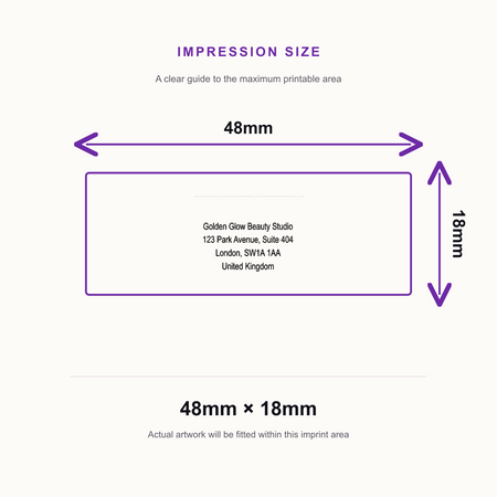 Shiny Printer S843 Stamp | 4 Line Text Rubber Stamp | 48 x 18mm – impression size guide 48mm × 18mm