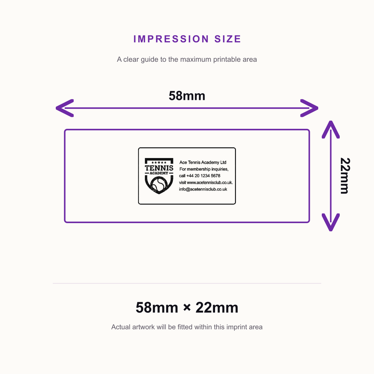 Custom 5 Line Text and Logo Stamp | Shiny Printer S844 Stamp Self-Inking Business Stamp – impression size guide 58mm × 22mm