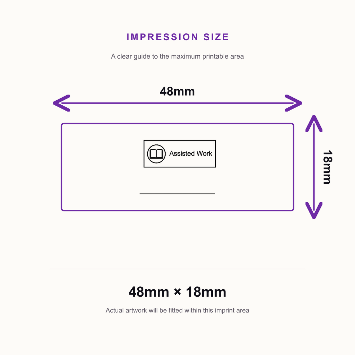 Assisted Work Assessment Stamp | Self Inking Teacher Marking Stamp | Classroom Feedback Rubber Stamp – impression size guide 48mm × 18mm