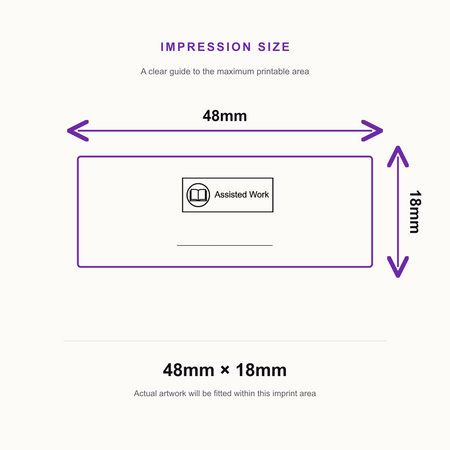 Assisted Work Assessment Stamp | Self Inking Teacher Marking Stamp | Classroom Feedback Rubber Stamp – impression size guide 48mm × 18mm
