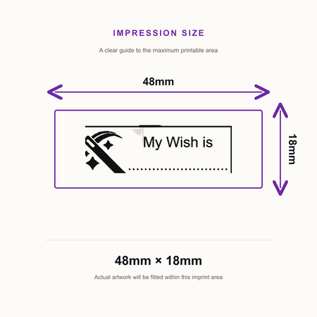 My Wish is Stamp | Self Inking Teacher Marking Stamp | Classroom Feedback Rubber Stamp – impression size guide 48mm × 18mm