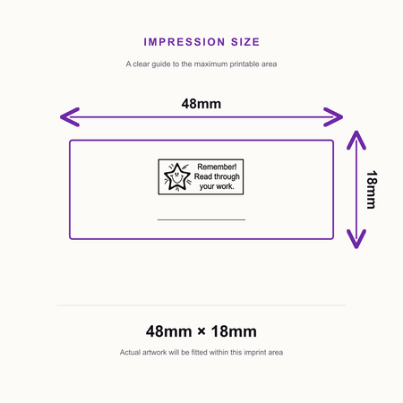 Read Through Your Work Assessment Stamp | Self Inking Teacher Marking Stamp | Classroom Feedback Rubber Stamp – impression size guide 48mm × 18mm