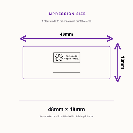 Remember Capital Letters Assessment Stamp | Self Inking Teacher Marking Stamp | Classroom Feedback Rubber Stamp – impression size guide 48mm × 18mm