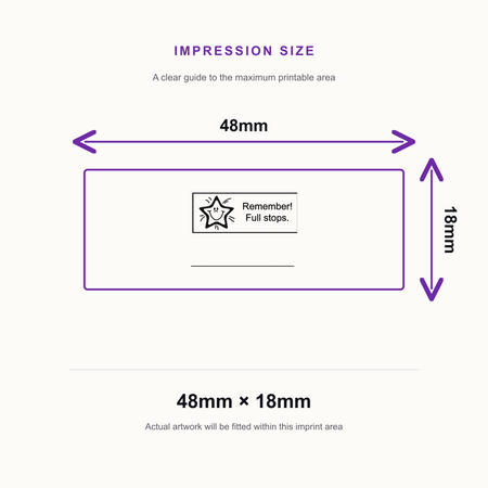Remember Full Stops Work Assessment Stamp | Self Inking Teacher Marking Stamp | Classroom Feedback Rubber Stamp – impression size guide 48mm × 18mm