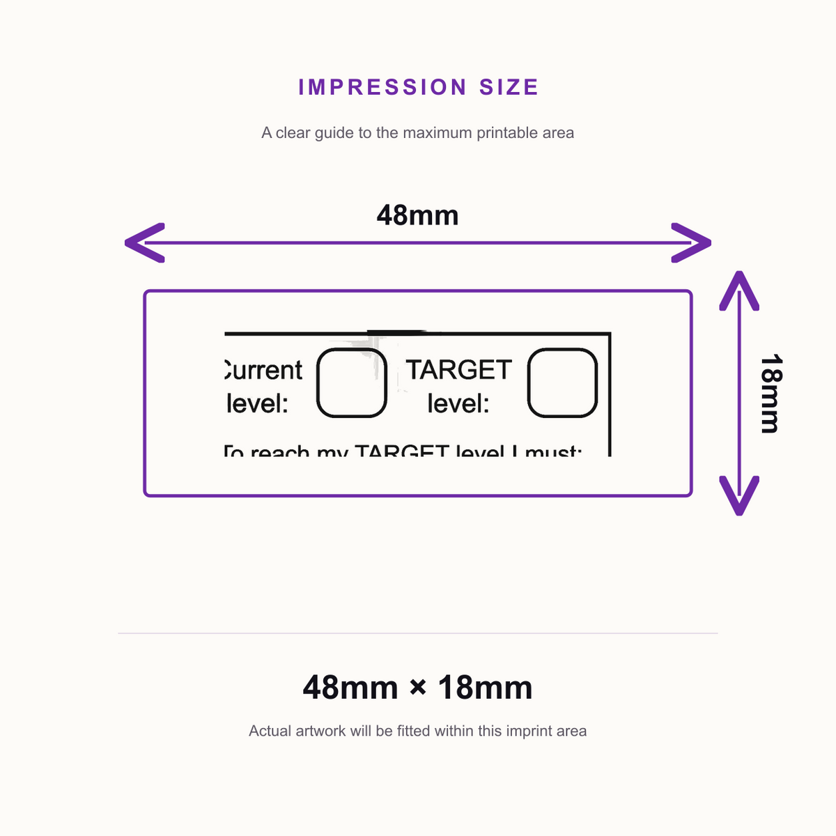 Target Level Stamp | Self Inking Teacher Marking Stamp | Classroom Feedback Rubber Stamp – impression size guide 48mm × 18mm