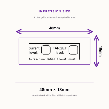 Target Level Stamp | Self Inking Teacher Marking Stamp | Classroom Feedback Rubber Stamp – impression size guide 48mm × 18mm