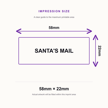 Santa's Christmas Mail Self Inking Rubber Stamp, Santa Claus Sleigh Mail North Pole Post Office Mail Stamp – impression size guide 58mm × 22mm