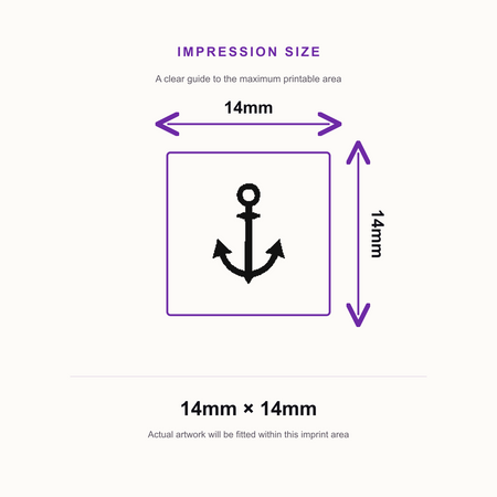 Traxx 9021 14 x 14mm Loyalty Stamp - Anchor – impression size guide 14mm × 14mm