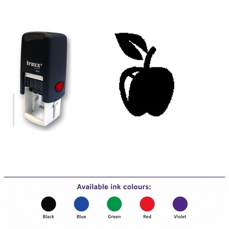 Traxx 9021 14 x 14mm Loyalty Stamp - Apple – smaller stamp, enlarged matching imprint and five available ink colours