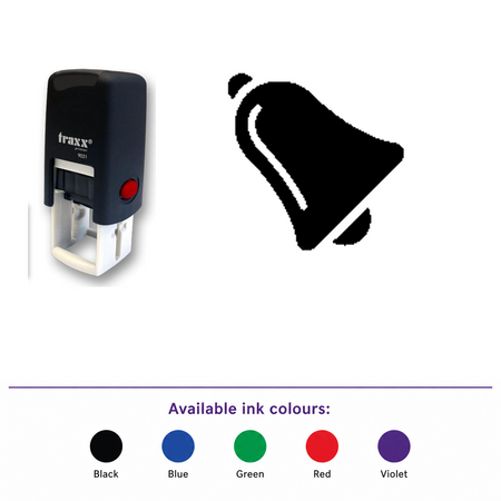 Traxx 9021 14 x 14mm Loyalty Stamp - Bell – smaller stamp, enlarged matching imprint and five available ink colours