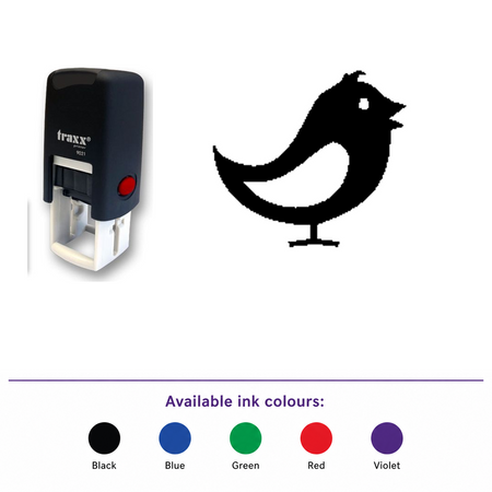 Traxx 9021 14 x 14mm Loyalty Stamp - Bird – smaller stamp, enlarged matching imprint and five available ink colours