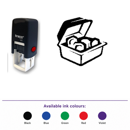 Traxx 9021 14 x 14mm Loyalty Stamp - Take Away – smaller stamp, enlarged matching imprint and five available ink colours