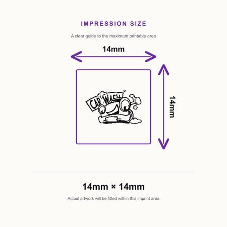 Traxx 9021 14 x 14mm Loyalty Stamp - Car Wash – impression size guide 14mm × 14mm