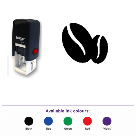Traxx 9021 14 x 14mm Loyalty Stamp - Coffee Bean – smaller stamp, enlarged matching imprint and five available ink colours