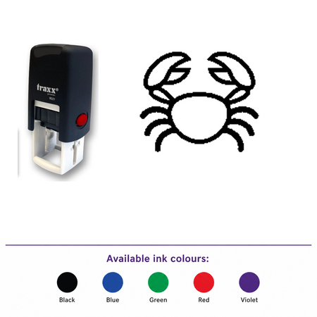 Traxx 9021 14 x 14mm Loyalty Stamp - Crab – smaller stamp, enlarged matching imprint and five available ink colours
