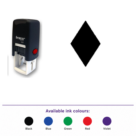 Traxx 9021 14 x 14mm Loyalty Stamp - Diamond – smaller stamp, enlarged matching imprint and five available ink colours
