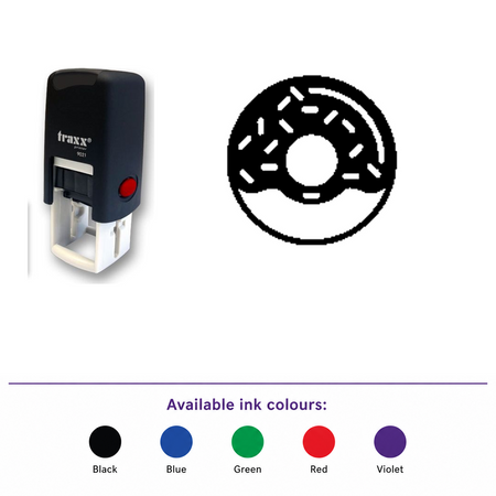 Traxx 9021 14 x 14mm Loyalty Stamp - Doughnut – smaller stamp, enlarged matching imprint and five available ink colours