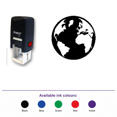 Traxx 9021 14 x 14mm Loyalty Stamp - Earth – smaller stamp, enlarged matching imprint and five available ink colours