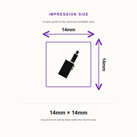 Traxx 9021 14 x 14mm Loyalty Stamp - E-Cig – impression size guide 14mm × 14mm