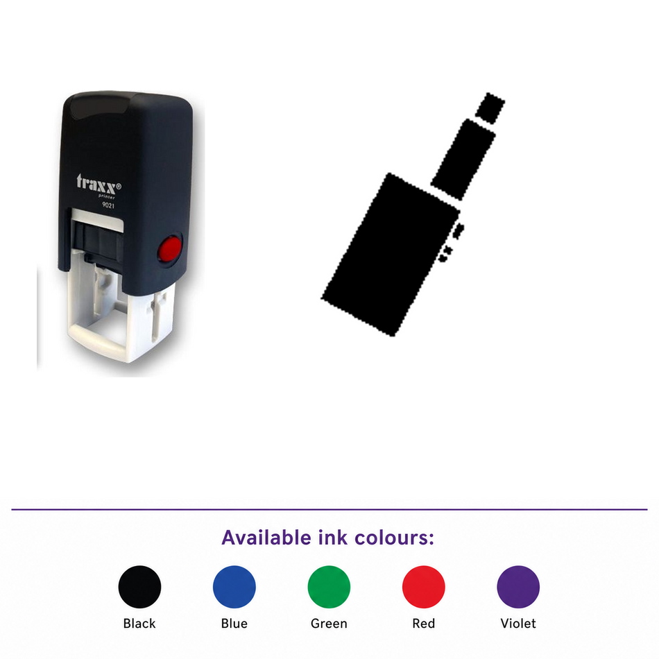 Traxx 9021 14 x 14mm Loyalty Stamp - E-Cig – smaller stamp, enlarged matching imprint and five available ink colours