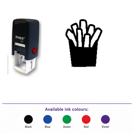 Traxx 9021 14 x 14mm Loyalty Stamp - Fries – smaller stamp, enlarged matching imprint and five available ink colours