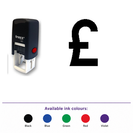 Traxx 9021 14 x 14mm Loyalty Stamp - GBP – smaller stamp, enlarged matching imprint and five available ink colours