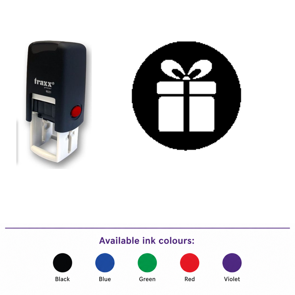 Traxx 9021 14 x 14mm Loyalty Stamp - Gift – smaller stamp, enlarged matching imprint and five available ink colours