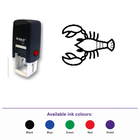 Traxx 9021 14 x 14mm Loyalty Stamp - Lobster – smaller stamp, enlarged matching imprint and five available ink colours