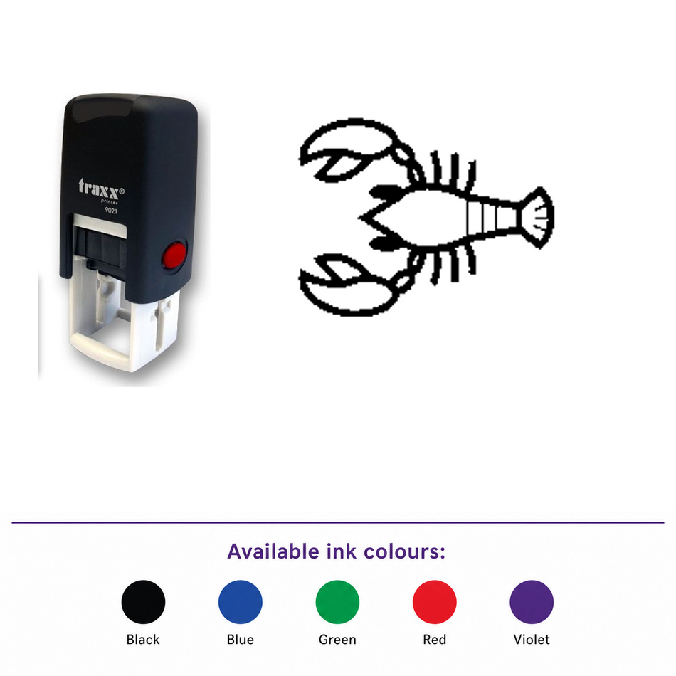 Traxx 9021 14 x 14mm Loyalty Stamp - Lobster – smaller stamp, enlarged matching imprint and five available ink colours