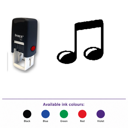Traxx 9021 14 x 14mm Loyalty Stamp - Music Note – smaller stamp, enlarged matching imprint and five available ink colours
