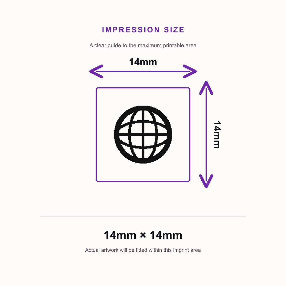 Traxx 9021 14 x 14mm Loyalty Stamp - Internet – impression size guide 14mm × 14mm