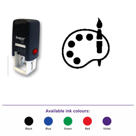 Traxx 9021 14 x 14mm Loyalty Stamp - Paintbrush – smaller stamp, enlarged matching imprint and five available ink colours