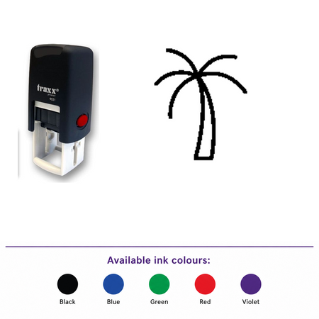 Traxx 9021 14 x 14mm Loyalty Stamp - Palm Tree – smaller stamp, enlarged matching imprint and five available ink colours